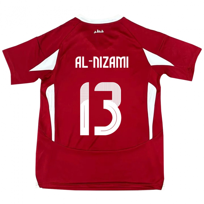 גברים קטאר Yousef Mohammad Al-Nizami #13 אָדוֹם ג'רזי ביתית 24-26 חולצה קצרה