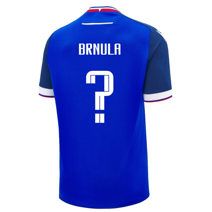 גברים סלובקיה Jan Brnula #0 כְּחוֹל ג'רזי ביתית 24-26 חולצה קצרה