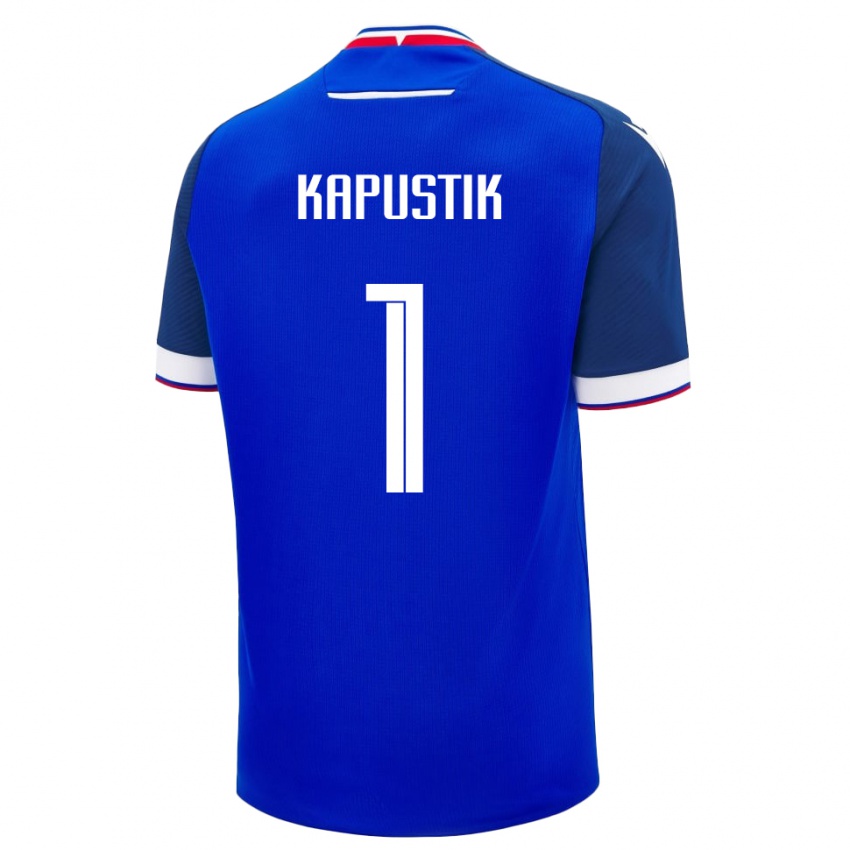 גברים סלובקיה Simon Kapustik #1 כְּחוֹל ג'רזי ביתית 24-26 חולצה קצרה