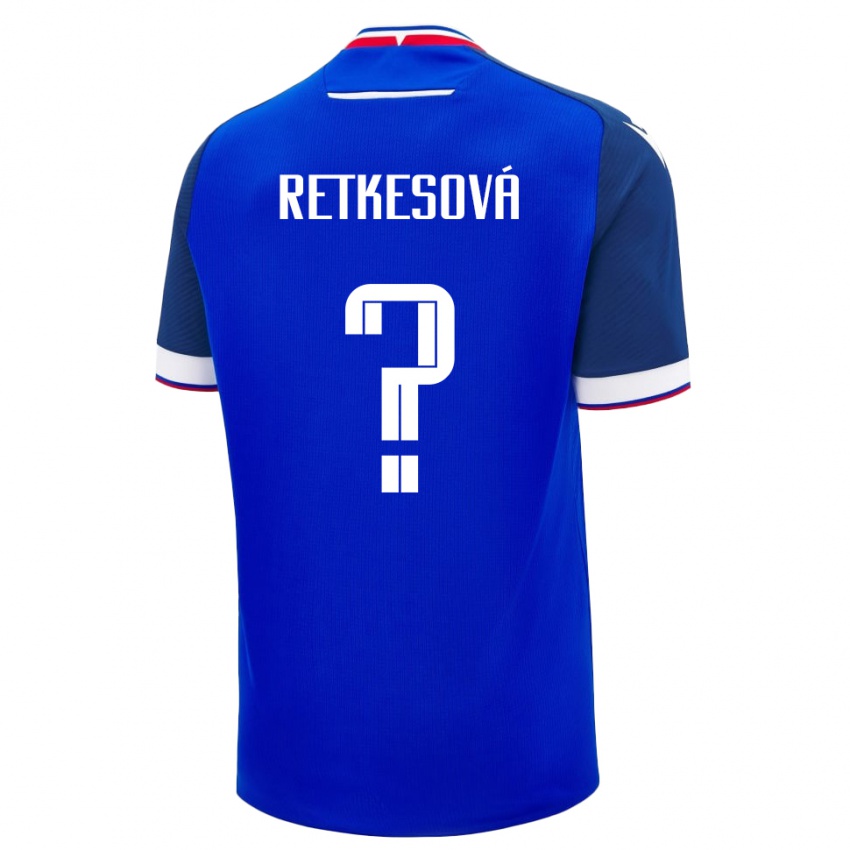 גברים סלובקיה Laura Retkesová #0 כְּחוֹל ג'רזי ביתית 24-26 חולצה קצרה