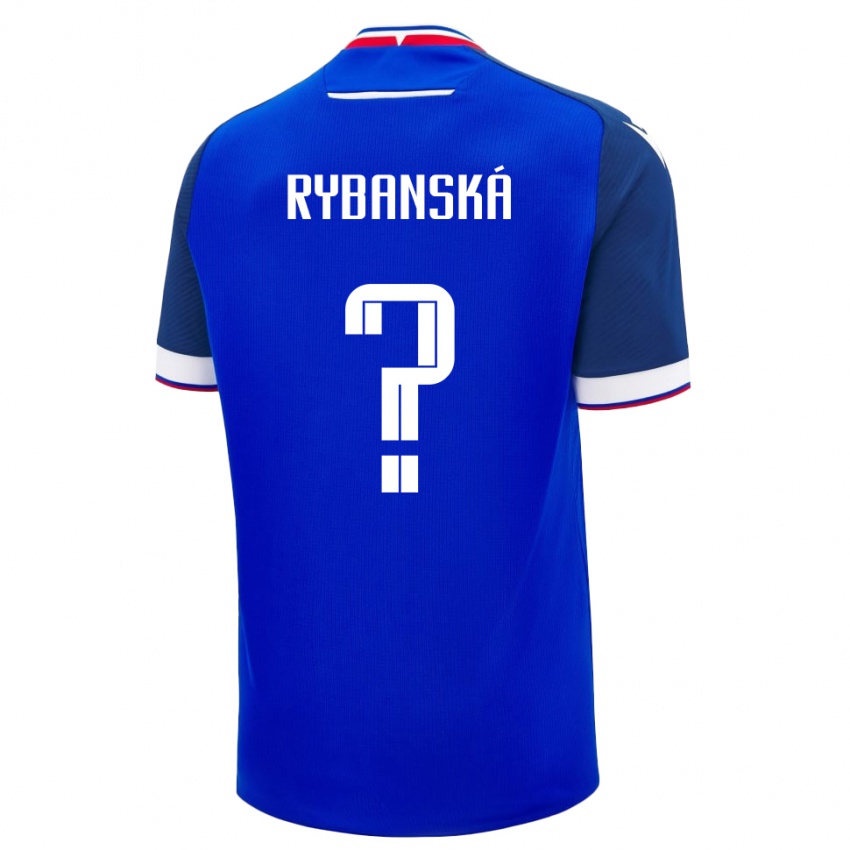 גברים סלובקיה Nikola Rybanská #0 כְּחוֹל ג'רזי ביתית 24-26 חולצה קצרה