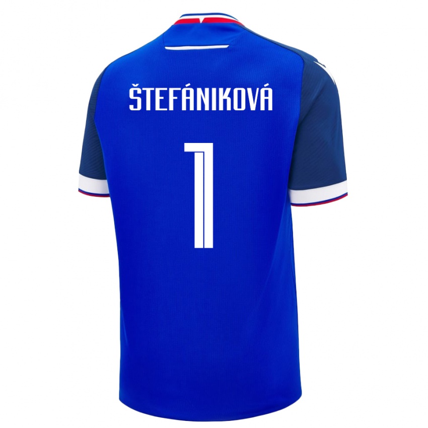 גברים סלובקיה Marína Štefániková #1 כְּחוֹל ג'רזי ביתית 24-26 חולצה קצרה