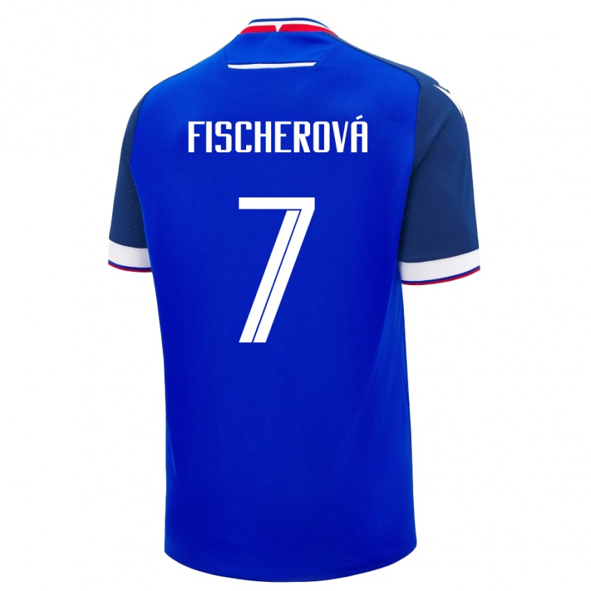 גברים סלובקיה Patrícia Fischerová #7 כְּחוֹל ג'רזי ביתית 24-26 חולצה קצרה