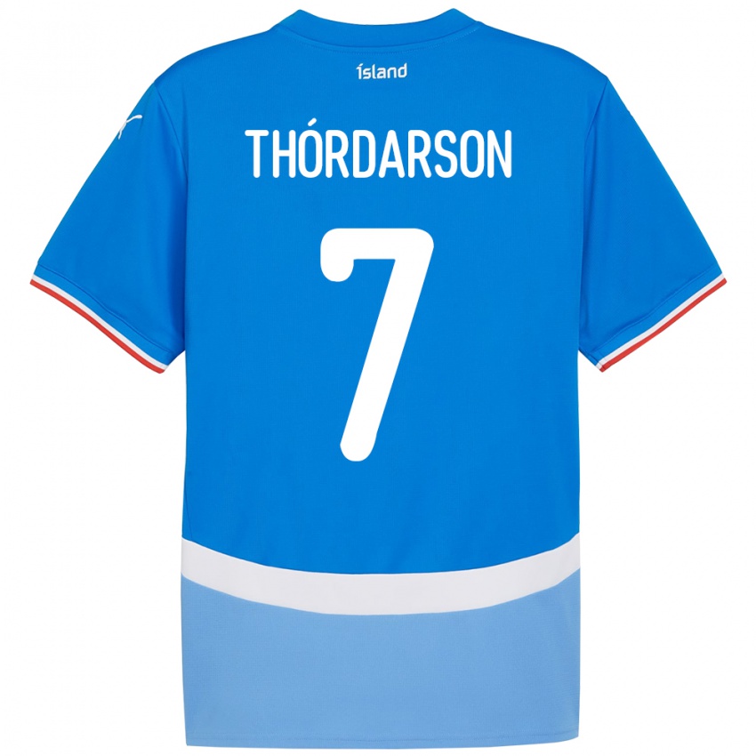 גברים אִיסלַנד Stígur Thórdarson #7 כְּחוֹל ג'רזי ביתית 24-26 חולצה קצרה