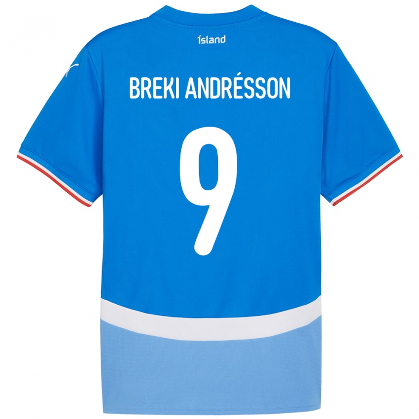 גברים אִיסלַנד Benoný Breki Andrésson #9 כְּחוֹל ג'רזי ביתית 24-26 חולצה קצרה