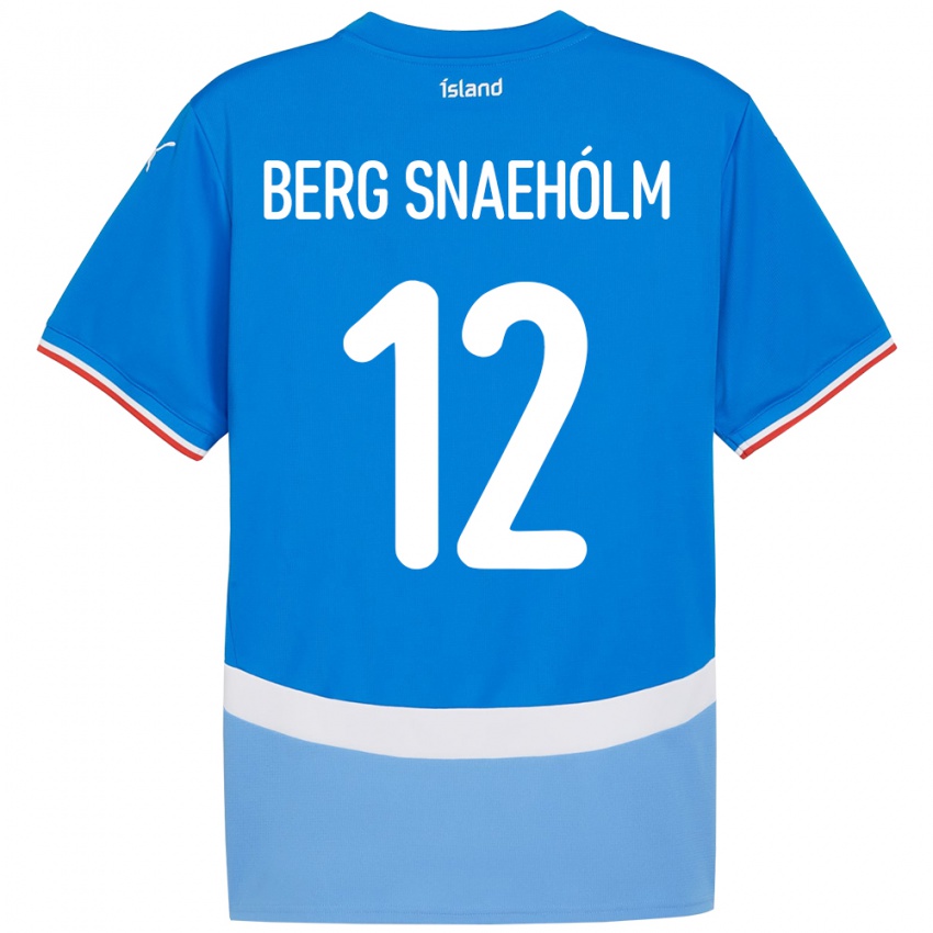 גברים אִיסלַנד Gylfi Berg Snaehólm #12 כְּחוֹל ג'רזי ביתית 24-26 חולצה קצרה