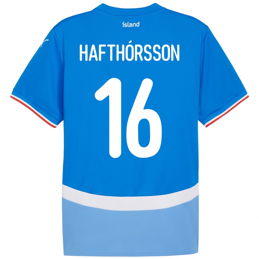 גברים אִיסלַנד Gestur Alexander Hafthórsson #16 כְּחוֹל ג'רזי ביתית 24-26 חולצה קצרה