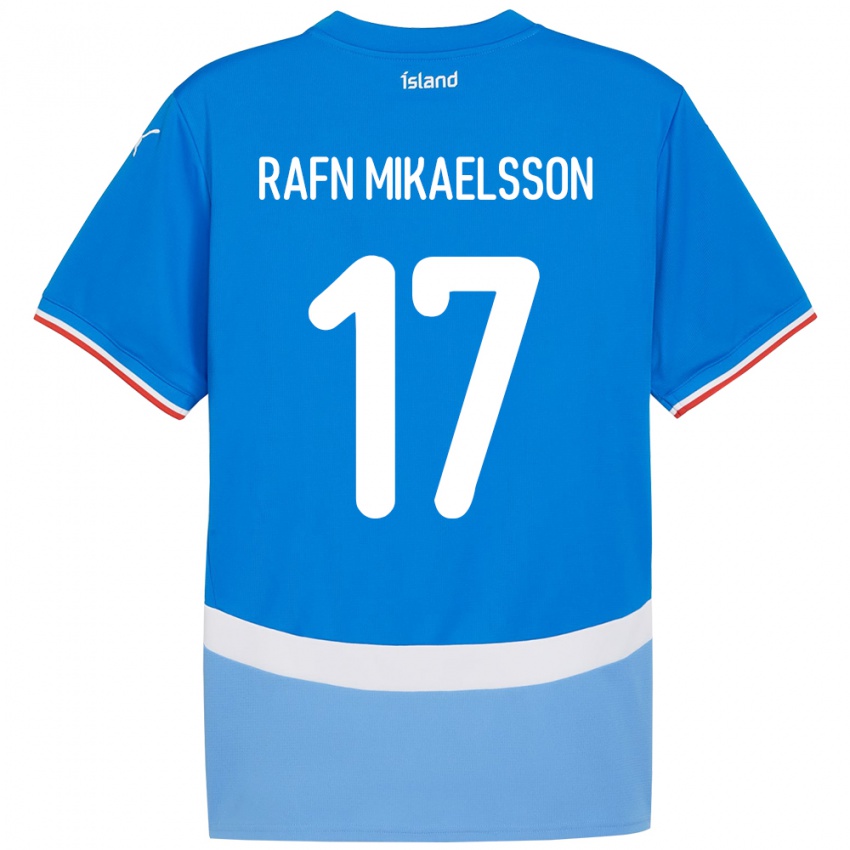 גברים אִיסלַנד Hilmir Rafn Mikaelsson #17 כְּחוֹל ג'רזי ביתית 24-26 חולצה קצרה