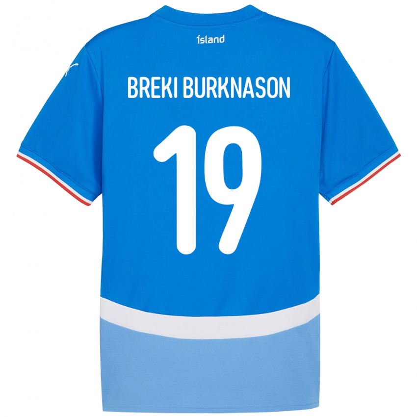 גברים אִיסלַנד Birnir Breki Burknason #19 כְּחוֹל ג'רזי ביתית 24-26 חולצה קצרה
