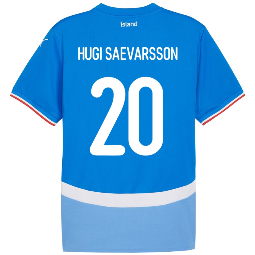 גברים אִיסלַנד Róbert Hugi Saevarsson #20 כְּחוֹל ג'רזי ביתית 24-26 חולצה קצרה