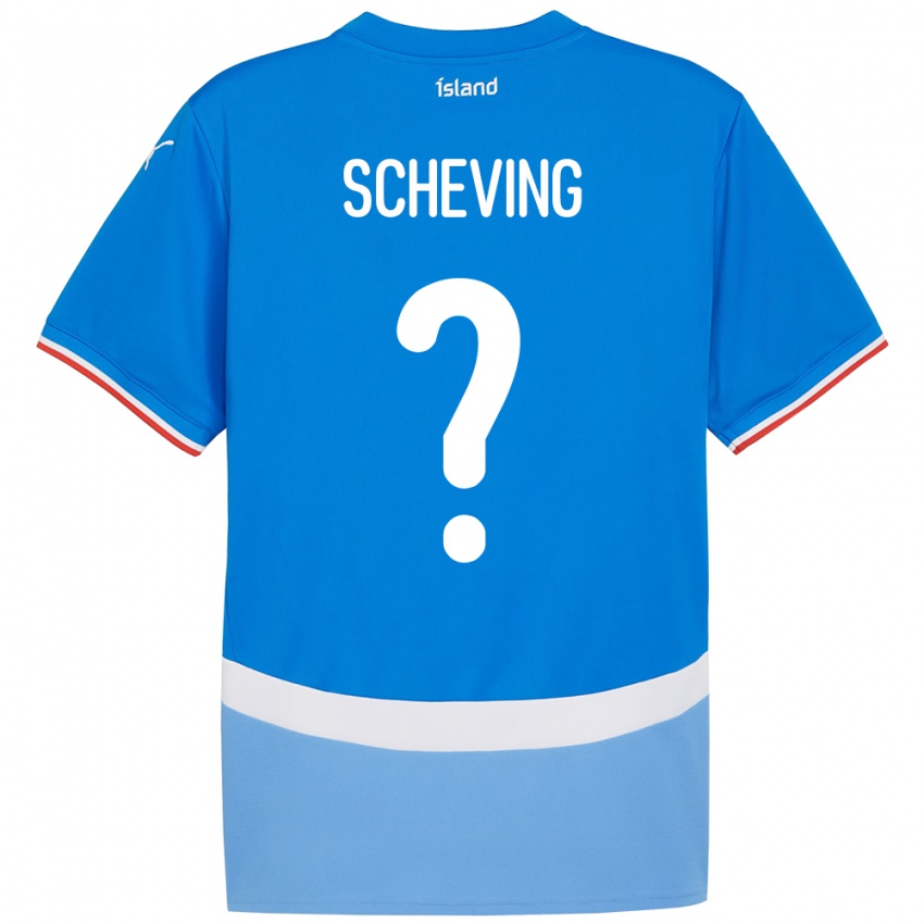 גברים אִיסלַנד Auður Sveinbjörnsdóttir Scheving #0 כְּחוֹל ג'רזי ביתית 24-26 חולצה קצרה