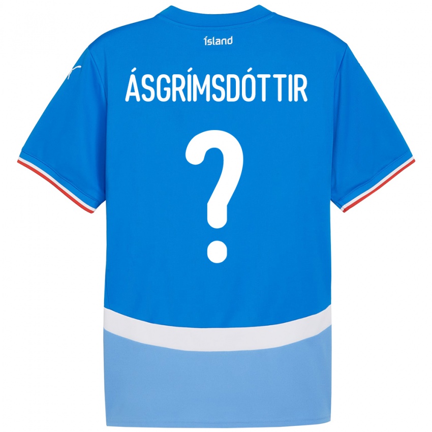 גברים אִיסלַנד Arna Ásgrímsdóttir #0 כְּחוֹל ג'רזי ביתית 24-26 חולצה קצרה