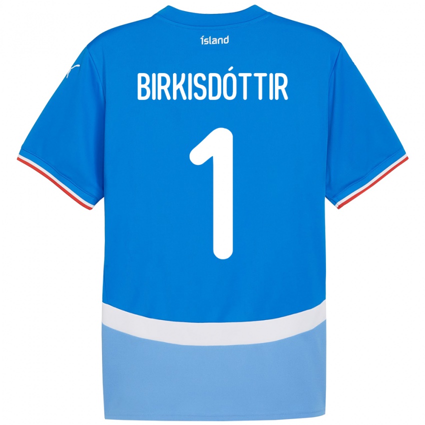 גברים אִיסלַנד Fanney Inga Birkisdóttir #1 כְּחוֹל ג'רזי ביתית 24-26 חולצה קצרה