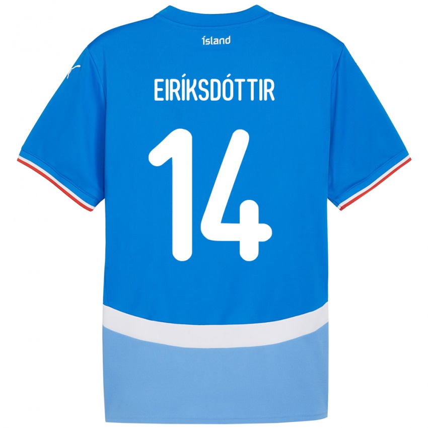 גברים אִיסלַנד Hlín Eiríksdóttir #14 כְּחוֹל ג'רזי ביתית 24-26 חולצה קצרה