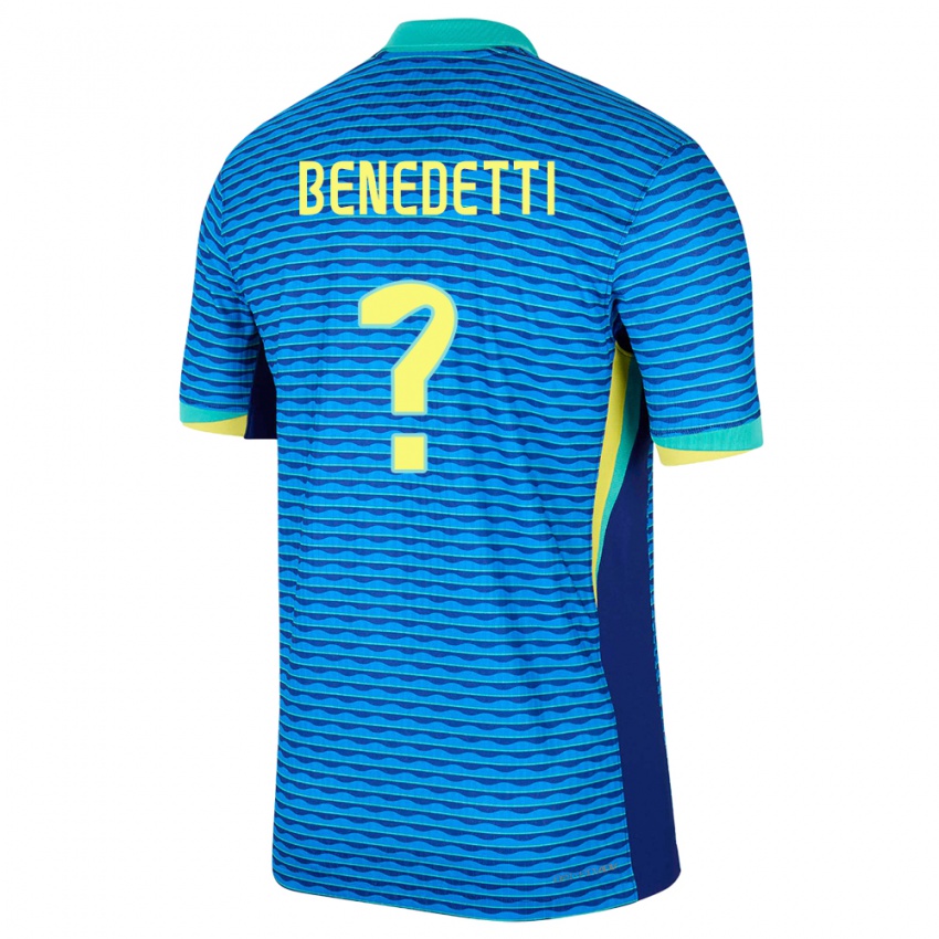גברים ברזיל Luis Benedetti #0 כְּחוֹל הרחק ג'רזי 24-26 חולצה קצרה