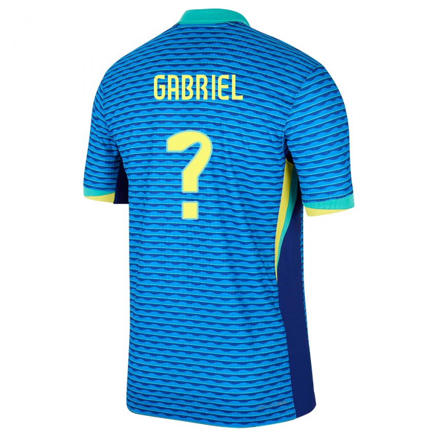 גברים ברזיל Arthur Gabriel #0 כְּחוֹל הרחק ג'רזי 24-26 חולצה קצרה