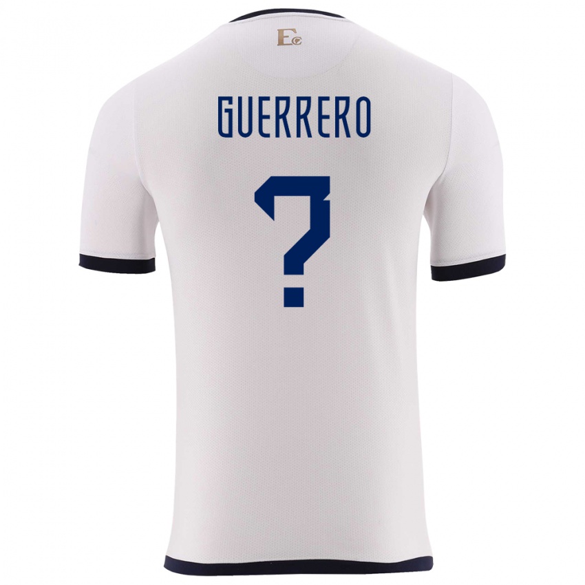 גברים אקוודור Johan Guerrero #0 לבן הרחק ג'רזי 24-26 חולצה קצרה