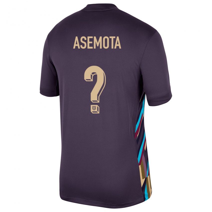 גברים אנגליה Owen Asemota #0 צימוק כהה הרחק ג'רזי 24-26 חולצה קצרה