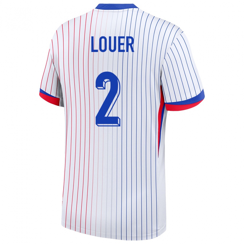 גברים צרפת Marius Louer #2 לבן הרחק ג'רזי 24-26 חולצה קצרה