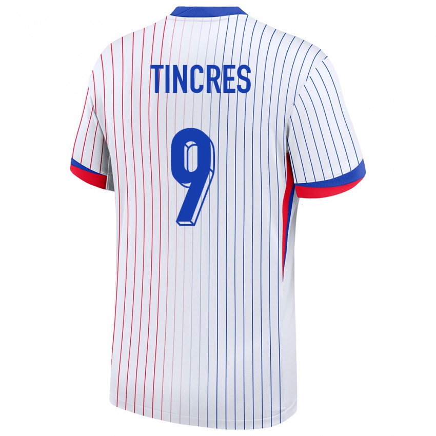 גברים צרפת Joan Tincres #9 לבן הרחק ג'רזי 24-26 חולצה קצרה