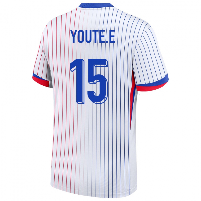 גברים צרפת Étienne Youté Kinkoué #15 לבן הרחק ג'רזי 24-26 חולצה קצרה