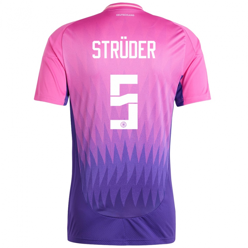 גברים גרמניה Mika Strüder #5 ורוד סגול הרחק ג'רזי 24-26 חולצה קצרה