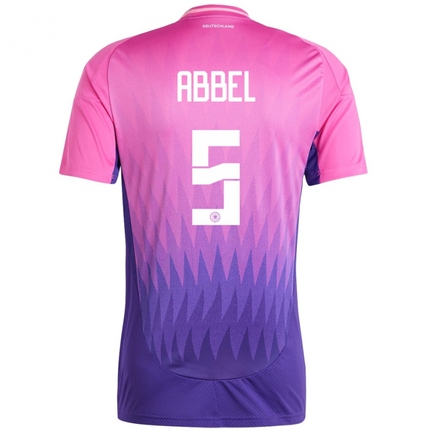 גברים גרמניה Erik Abbel #5 ורוד סגול הרחק ג'רזי 24-26 חולצה קצרה