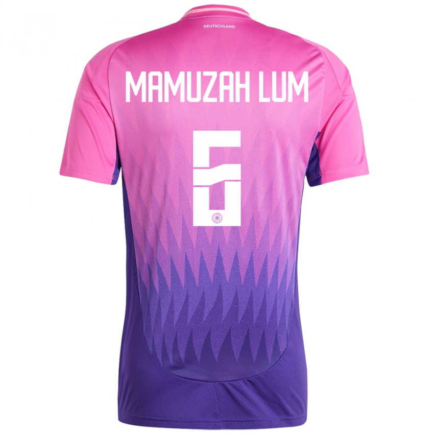 גברים גרמניה Boris Mamuzah Lum #6 ורוד סגול הרחק ג'רזי 24-26 חולצה קצרה