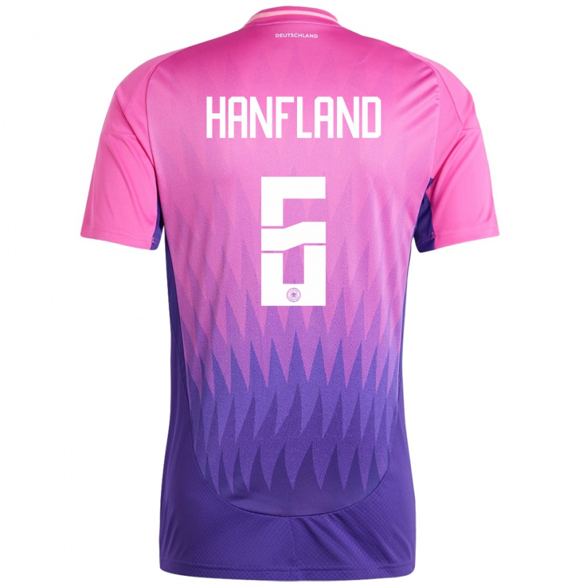גברים גרמניה Paul Hanfland #6 ורוד סגול הרחק ג'רזי 24-26 חולצה קצרה