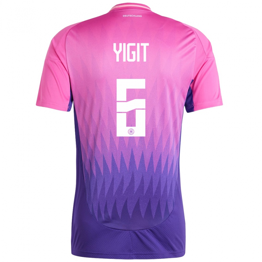 גברים גרמניה Ertugrul Yigit #6 ורוד סגול הרחק ג'רזי 24-26 חולצה קצרה