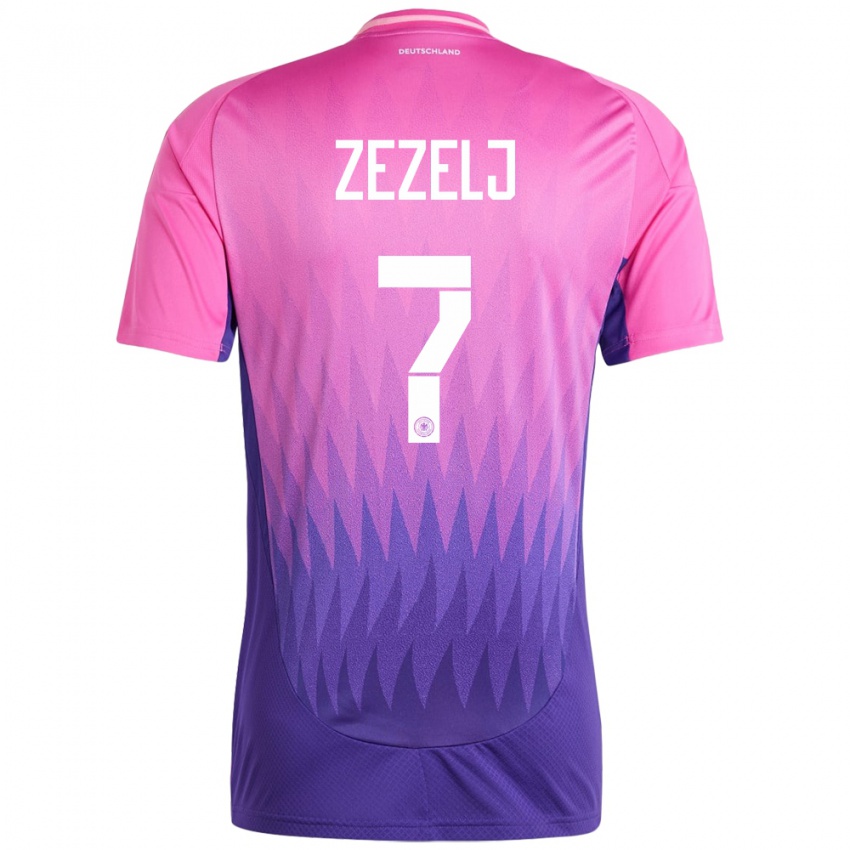 גברים גרמניה Neno Zezelj #7 ורוד סגול הרחק ג'רזי 24-26 חולצה קצרה