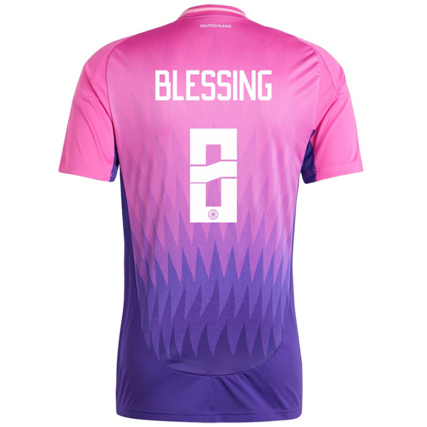 גברים גרמניה Èlisée Blessing #8 ורוד סגול הרחק ג'רזי 24-26 חולצה קצרה