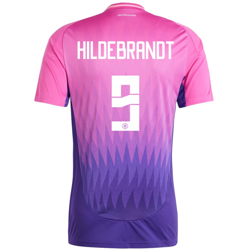 גברים גרמניה Niklas Hildebrandt #9 ורוד סגול הרחק ג'רזי 24-26 חולצה קצרה