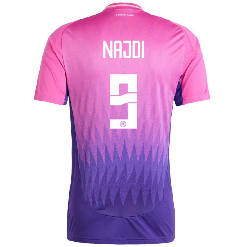 גברים גרמניה Ahmad Najdi #9 ורוד סגול הרחק ג'רזי 24-26 חולצה קצרה