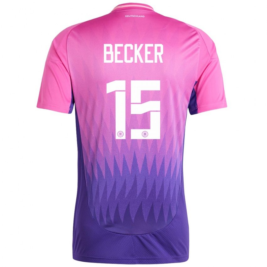 גברים גרמניה Jesper Becker #15 ורוד סגול הרחק ג'רזי 24-26 חולצה קצרה