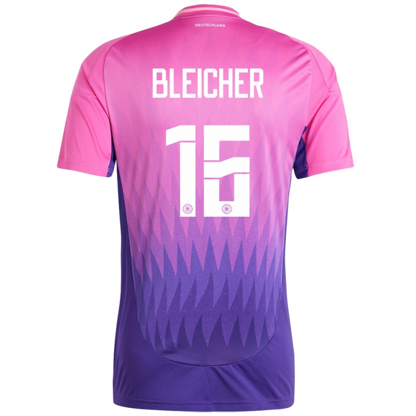 גברים גרמניה Franz Bleicher #16 ורוד סגול הרחק ג'רזי 24-26 חולצה קצרה