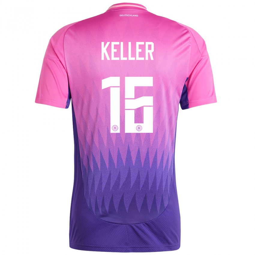 גברים גרמניה Noah Keller #16 ורוד סגול הרחק ג'רזי 24-26 חולצה קצרה
