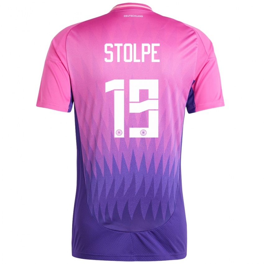 גברים גרמניה Robin Stolpe #19 ורוד סגול הרחק ג'רזי 24-26 חולצה קצרה
