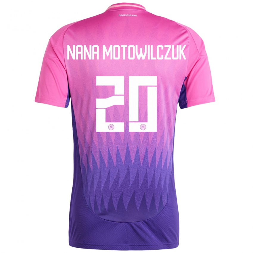 גברים גרמניה Kevin Nana Motowilczuk #20 ורוד סגול הרחק ג'רזי 24-26 חולצה קצרה