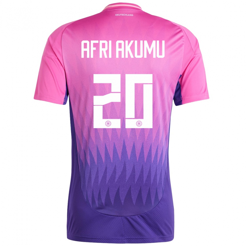 גברים גרמניה Maik Afri Akumu #20 ורוד סגול הרחק ג'רזי 24-26 חולצה קצרה