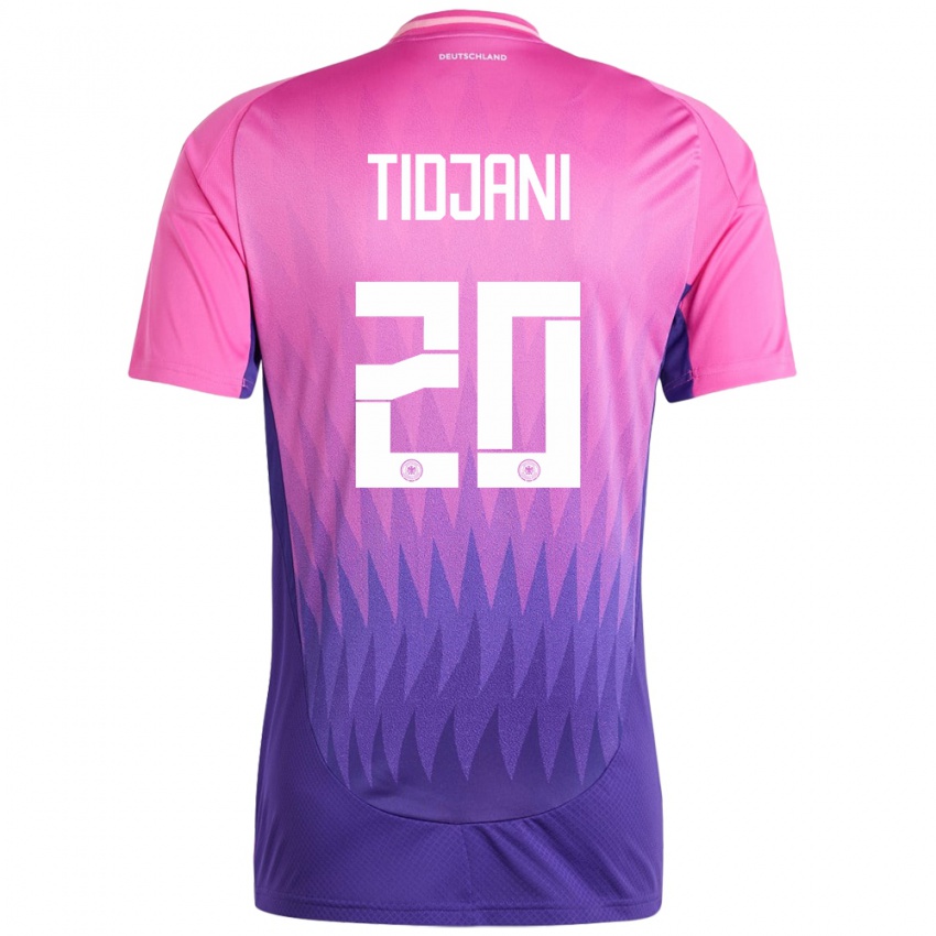 גברים גרמניה Nouh Tidjani #20 ורוד סגול הרחק ג'רזי 24-26 חולצה קצרה