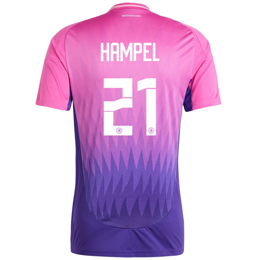 גברים גרמניה Luca Hampel #21 ורוד סגול הרחק ג'רזי 24-26 חולצה קצרה