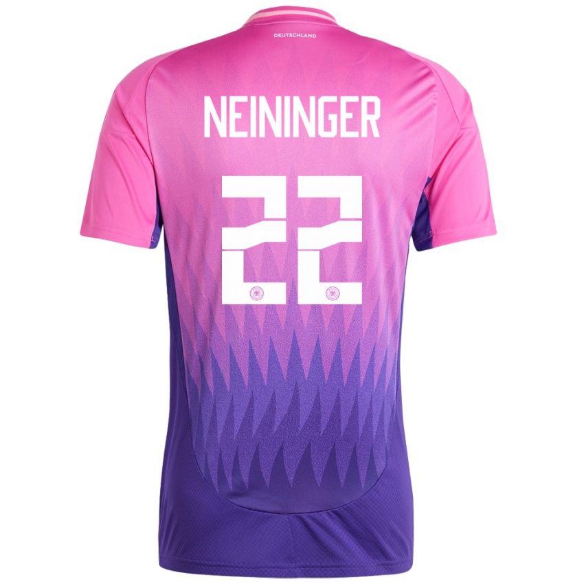 גברים גרמניה Tim Neininger #22 ורוד סגול הרחק ג'רזי 24-26 חולצה קצרה