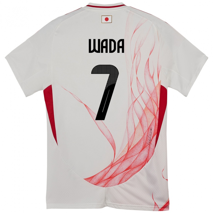גברים יַפָּן Takeshi Wada #7 לָבָן הרחק ג'רזי 24-26 חולצה קצרה