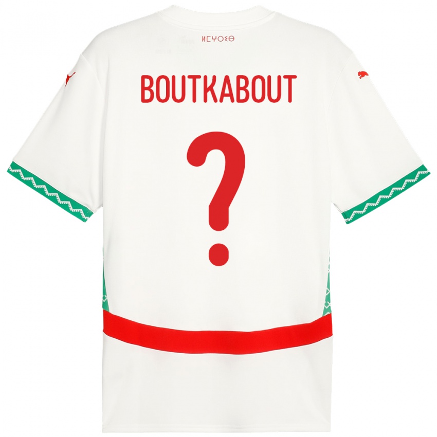 גברים מָרוֹקוֹ Amir Boutkabout #0 לָבָן הרחק ג'רזי 24-26 חולצה קצרה