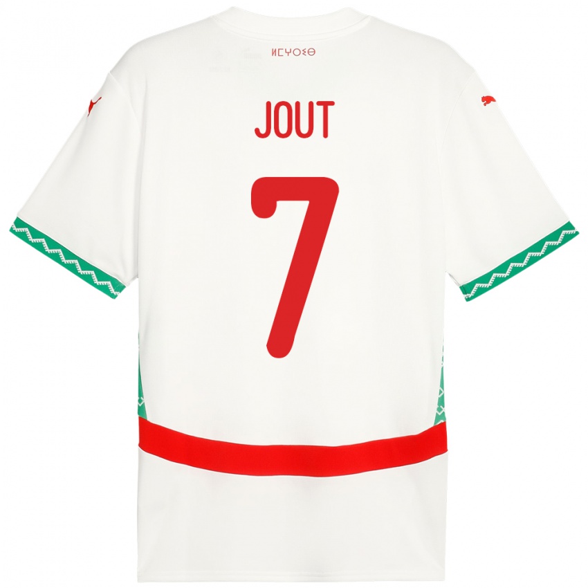 גברים מָרוֹקוֹ Adam Jout #7 לָבָן הרחק ג'רזי 24-26 חולצה קצרה