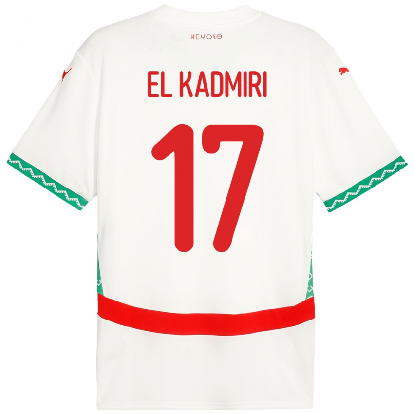 גברים מָרוֹקוֹ Ugo Lamare El Kadmiri #17 לָבָן הרחק ג'רזי 24-26 חולצה קצרה