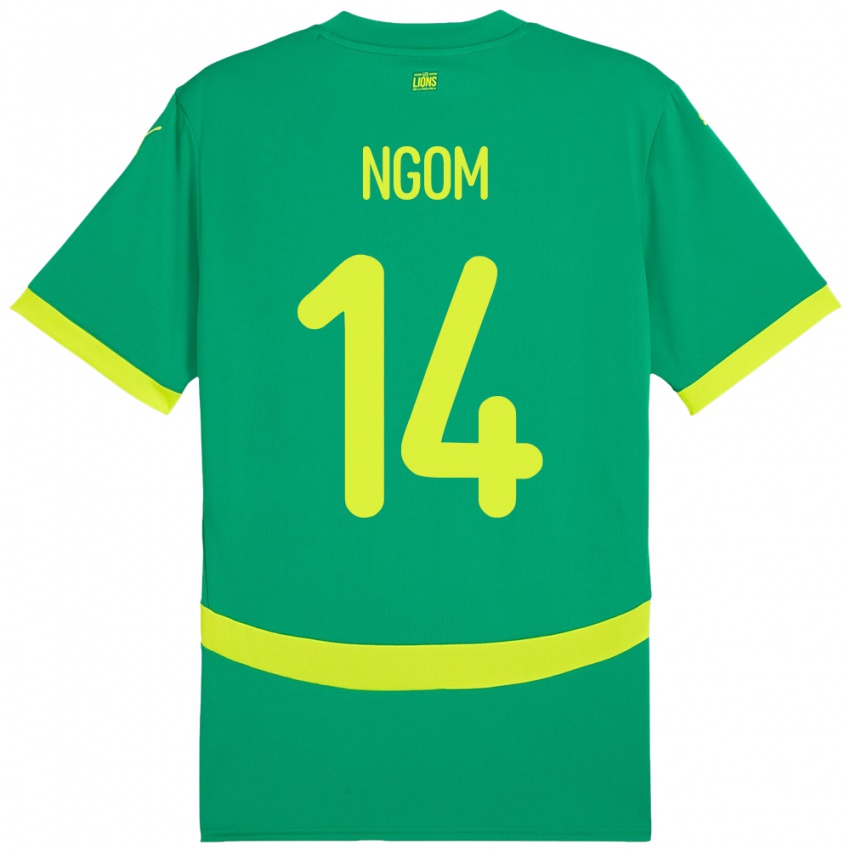 גברים סנגל Libasse Ngom #14 יָרוֹק הרחק ג'רזי 24-26 חולצה קצרה