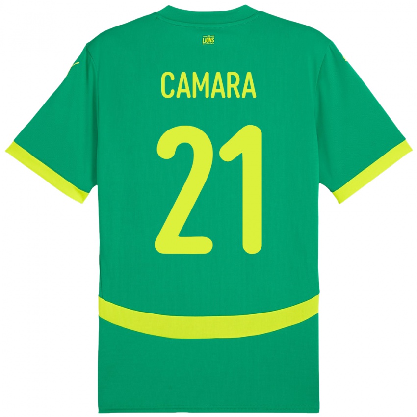 גברים סנגל Mamadou Camara #21 יָרוֹק הרחק ג'רזי 24-26 חולצה קצרה