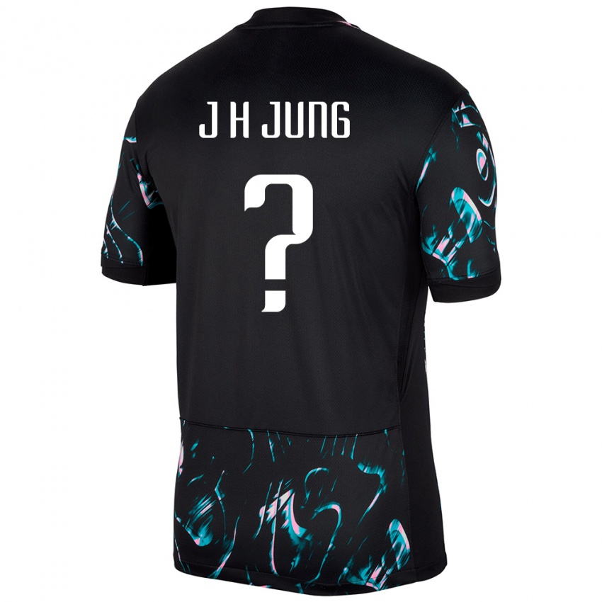 גברים דרום קוריאה Hee-Jung Jung #0 שָׁחוֹר הרחק ג'רזי 24-26 חולצה קצרה